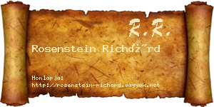 Rosenstein Richárd névjegykártya