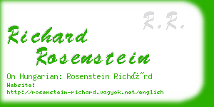 richard rosenstein business card